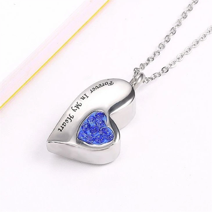 cremation jewelry heart necklace