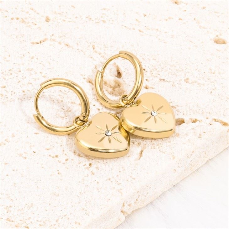 love heart hoop earrings