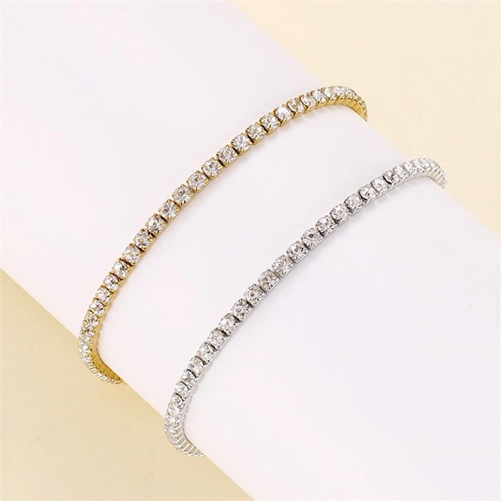 gold plated cz tennis bracelet