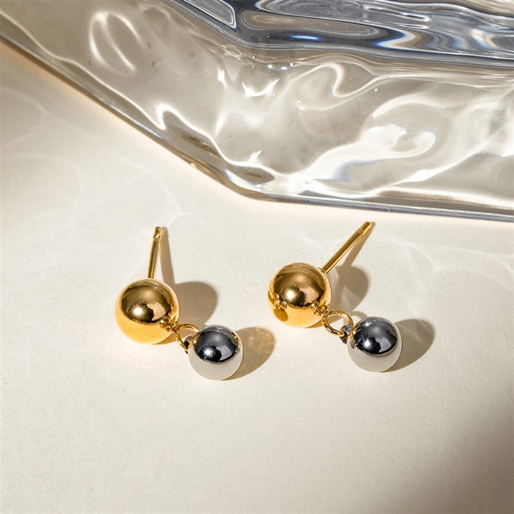 Bead Two Tone Studs