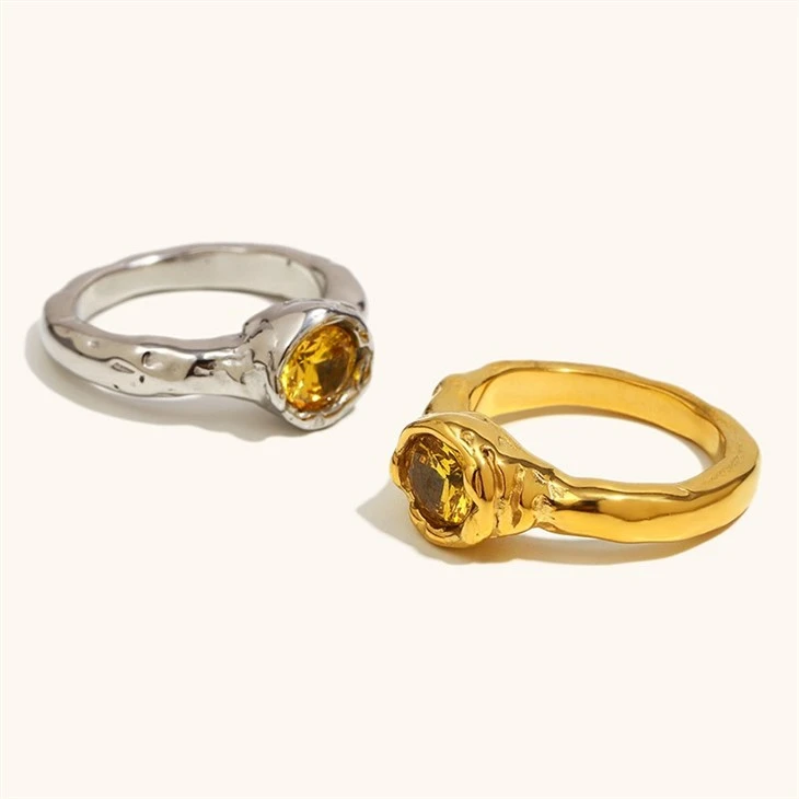 Champagne CZ Molten Ring price