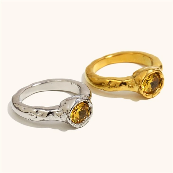 Champagne CZ Molten Ring best