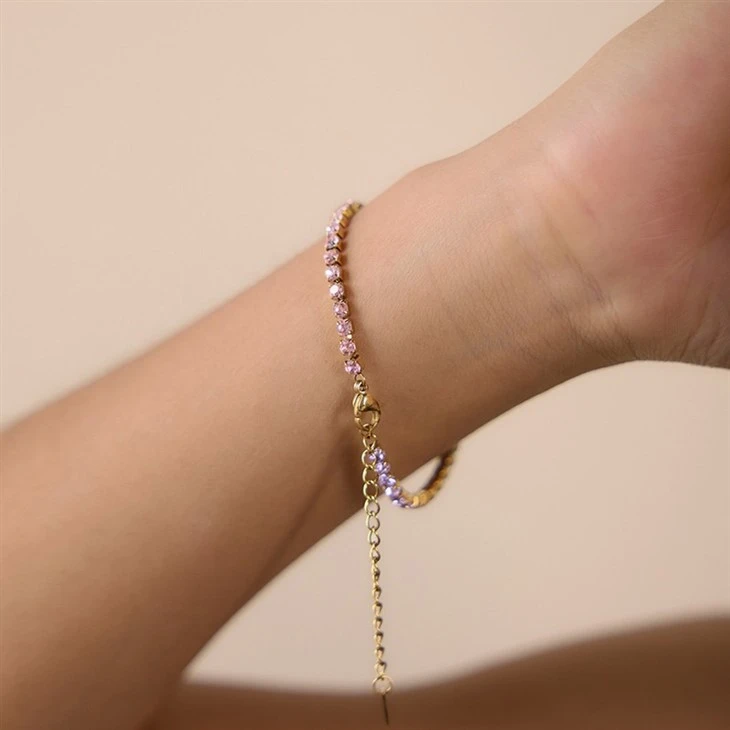 Stainless Steel Colourful Tennis Bracelet high quality