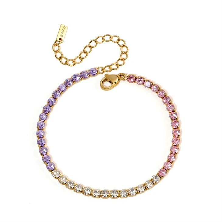 Stainless Steel Colourful Tennis Bracelet suppliers